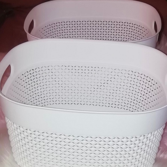 Curver Decorative Plastic Organization & Storage Basket Bin with Handles - Picture 3 of 8